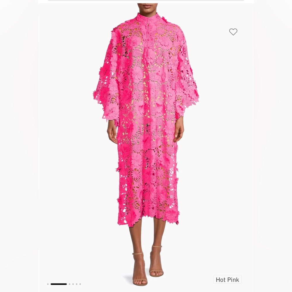 La Vie Style House 3D Maxi Kaftan, Hot pink, ONE Size fits most